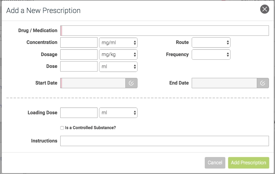 Animated prescription form where typing Cat suggests the formula, and choosing it fills in the drug, dose, route and dates.