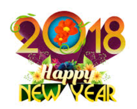 Happy New Year 2018 greeting graphic.